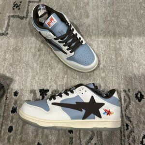 Indigo Studios Apestation Sneakers Men's Size 11 Gray/ Blue Bapesta/ Travis